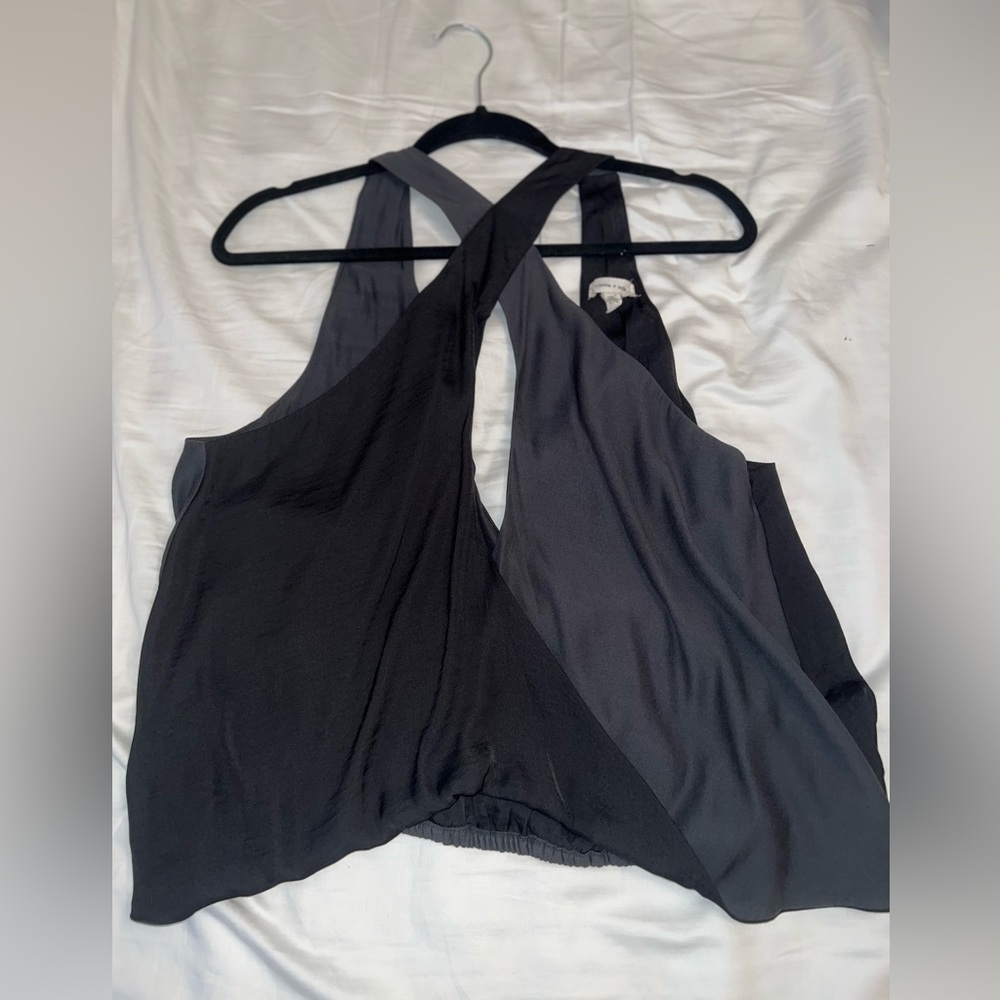 Stylish Black and Gray Reversible Sleeveless Top